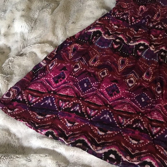 Aztec floral peplum tank top XS purple fuchsia racer back flown rayon wet seal - Picture 4 of 6